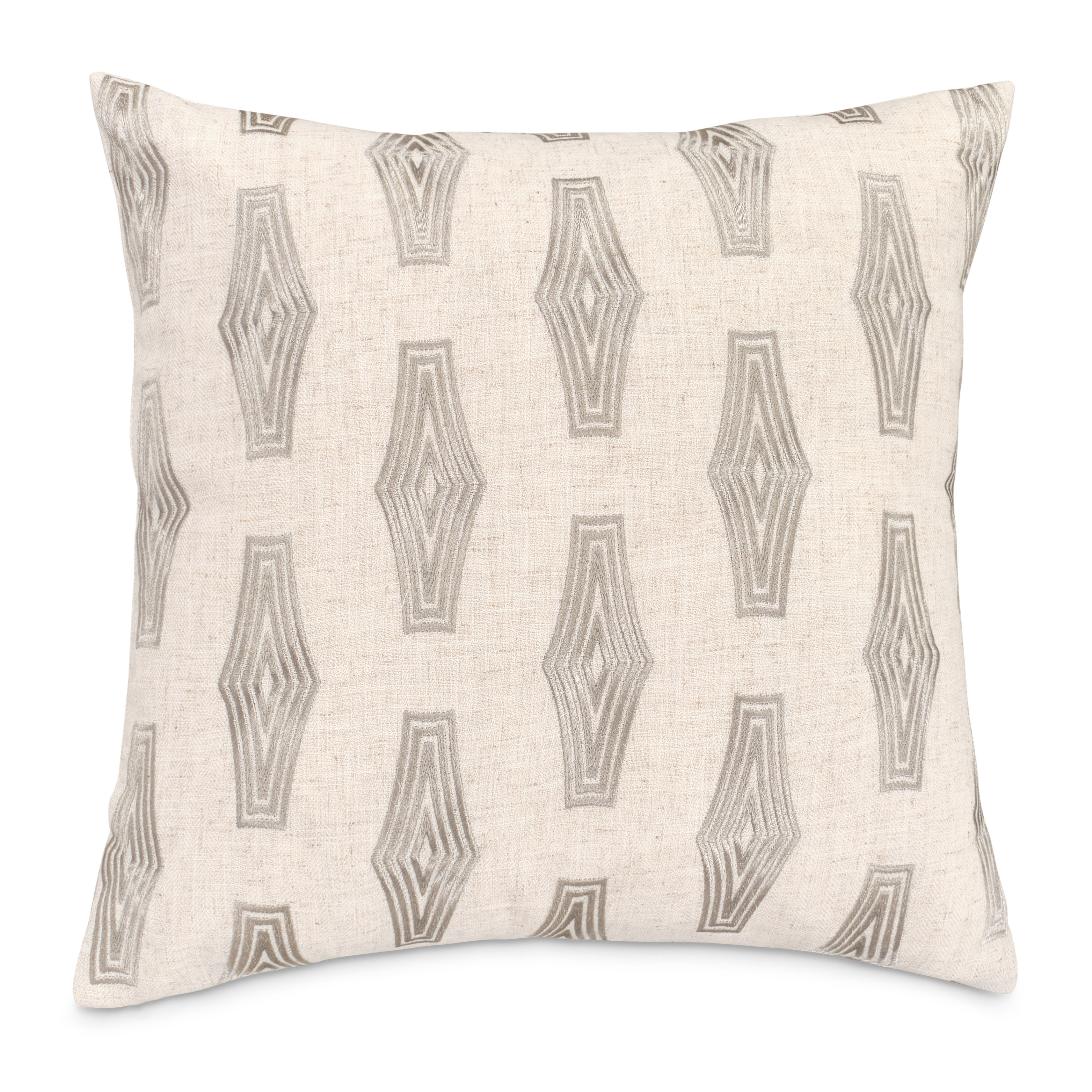 Michael Amini Moonbeam Geometric Feather Linen Reversible Throw Pillow ...