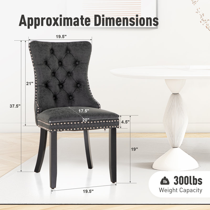 Chaise de salle à manger Albira, Noir / noir mat