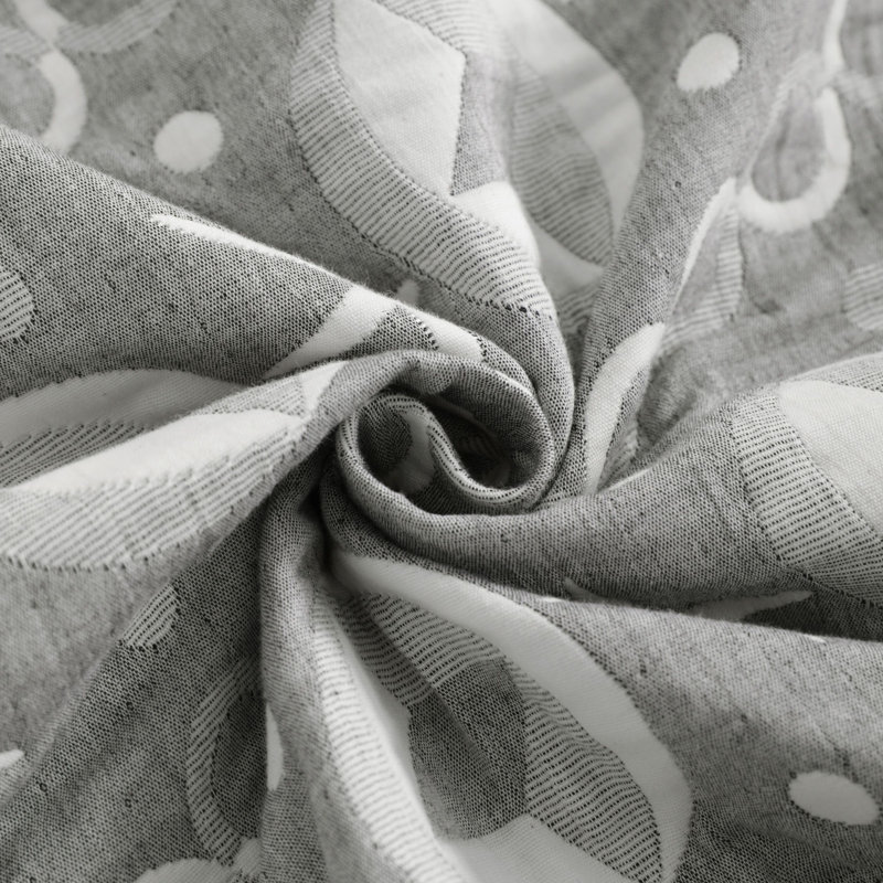 Couverture pour tout-petits 3 couches, couvertures en jacquard de coton mousseline - NTBAY, Gris StarFish gris, Lit simple