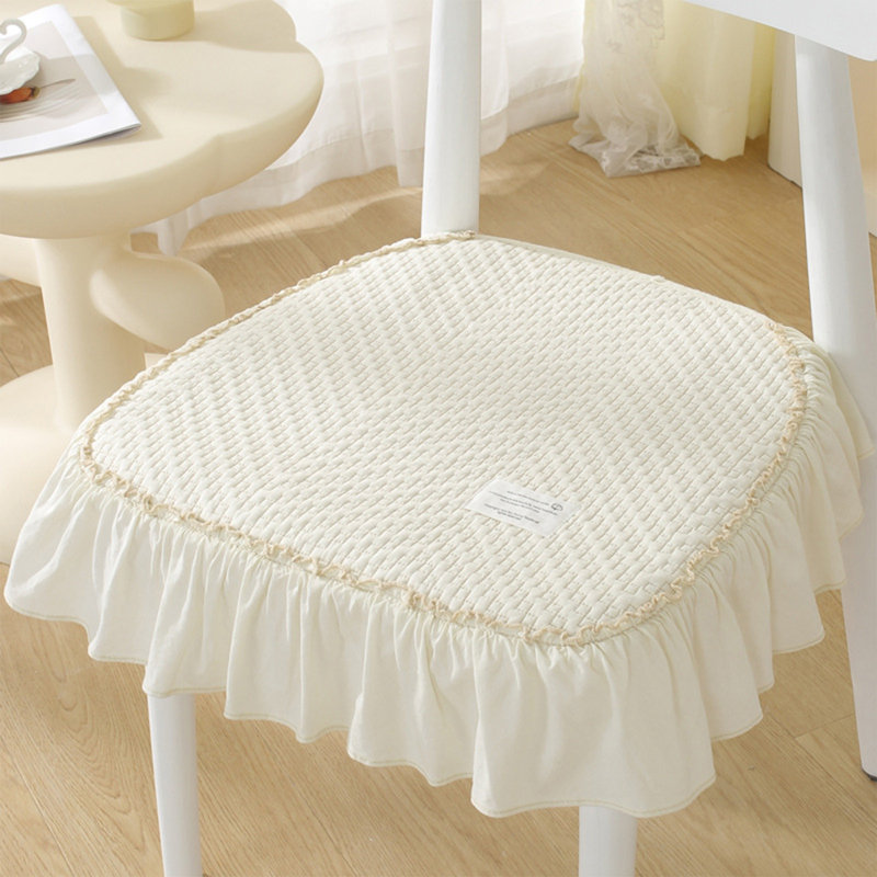 Fabric Chair Pads All Seasons Cushions Home Thin Washable Dining Chair Pads Stool Pads, White