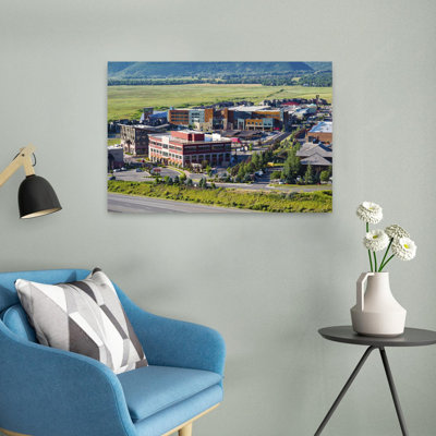 High Angle View Of Buildings In A Town Park City Utah USA by Scott M. Tansey - Wrapped Canvas Print