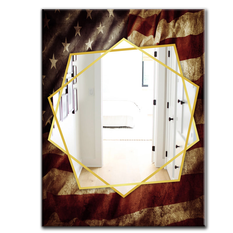 Miroir mural bohème et éclectique American Flag, H 39,4 po x l 29,5 po