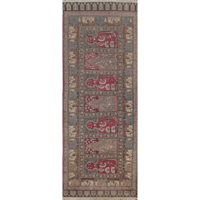 Tapis de couloir turc en laine rétro noué à la main 2 x 3 Anatolian