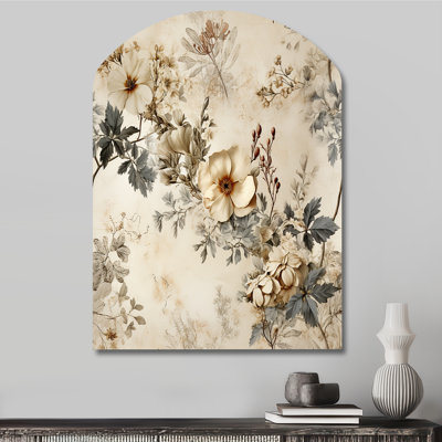 Olmstead - Asymmetrical floral Metal Wall Decor, Arch Metal Wall Sculpture Print