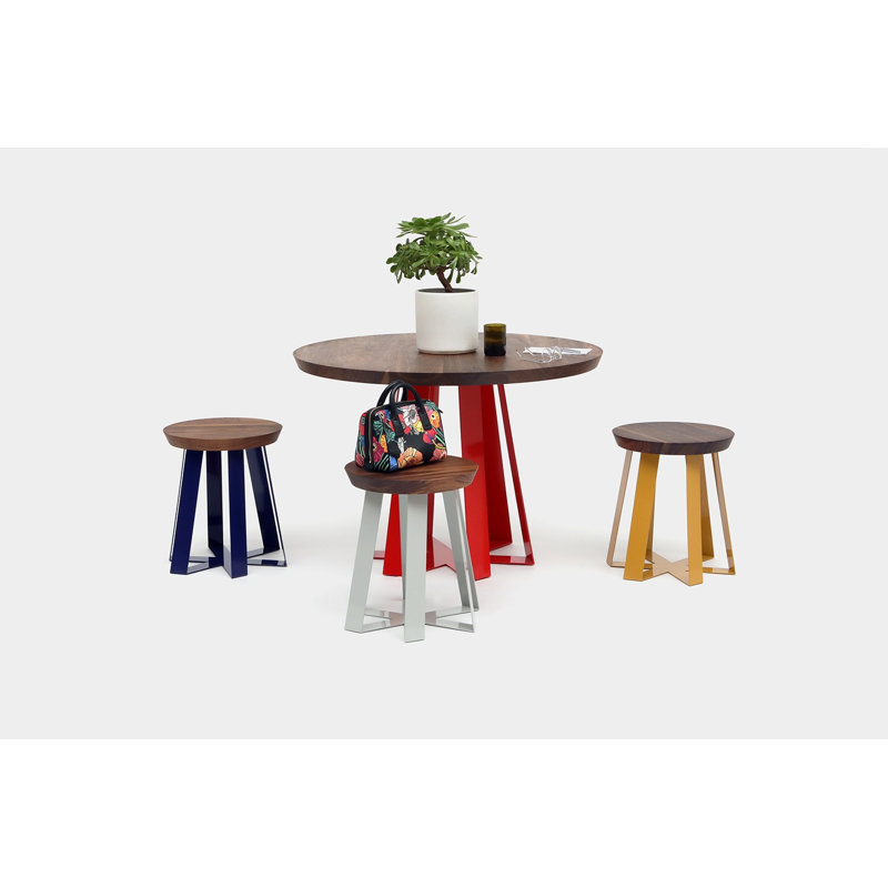 ARS Round Walnut Wood Dining Table, 36" W x 36" L