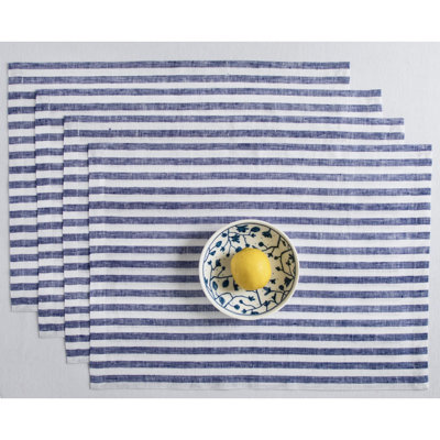 Amalfi Stripe - 100% Pure Linen Placemats