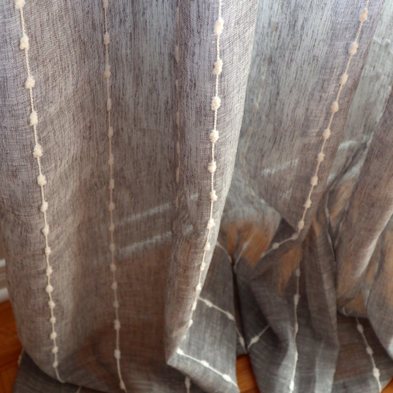 Rideau en polyester, Gris blanc
