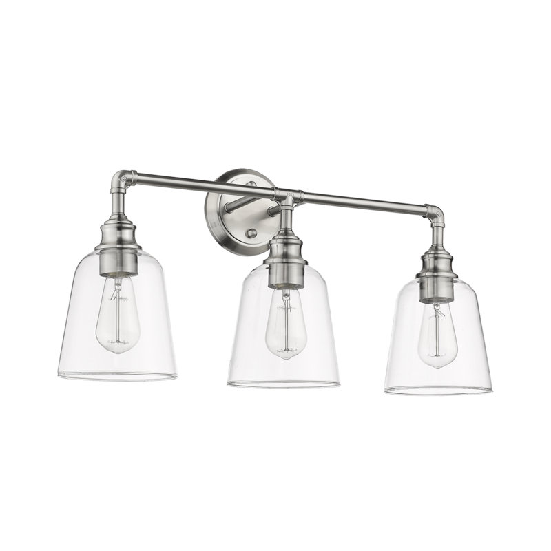 Éclairage pour salle de bain 3 lumières Rachal, Nickel poli