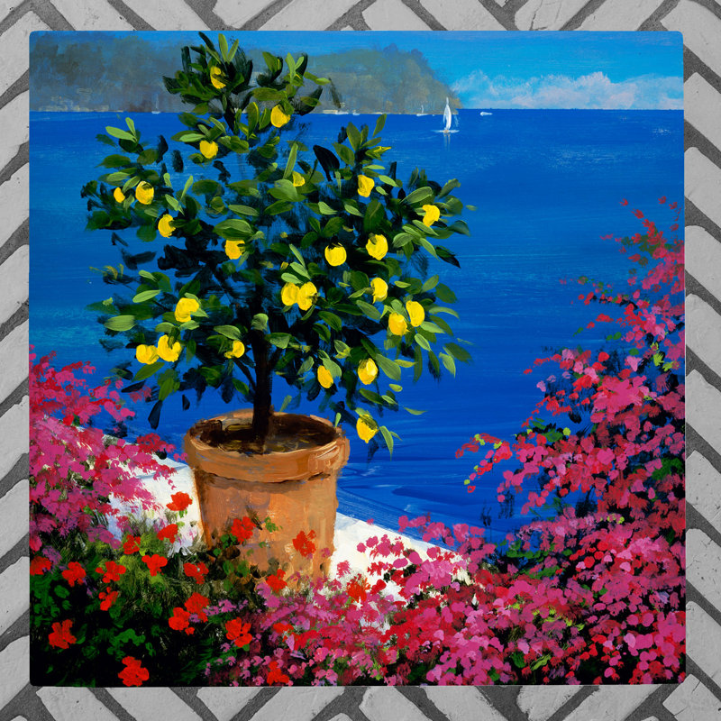 R.TELFORD Coastal Plants & Flowers Wall Decor on Ceramic