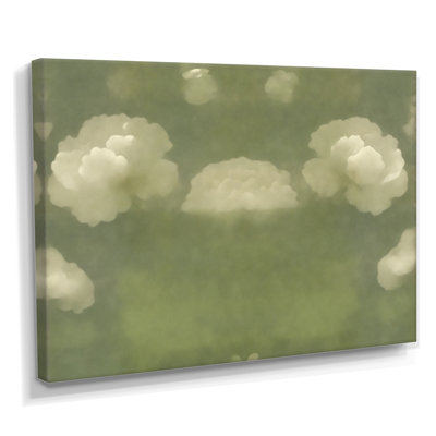 «Foggy Beautiful Vintage White Daisy», art sur toile, fleurs blanches