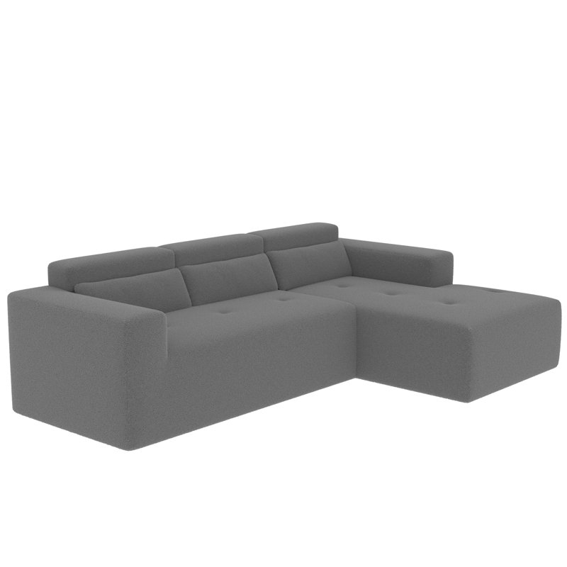 Boneless 109" Modular Sectional Sofa, Modern Teddy Fabric L Shaped Couch, 3 Seat Corner Sofa Couch, Modern Upholstered Couch With Chaise & Pillows For Living Room Apartment, No Assembly Required