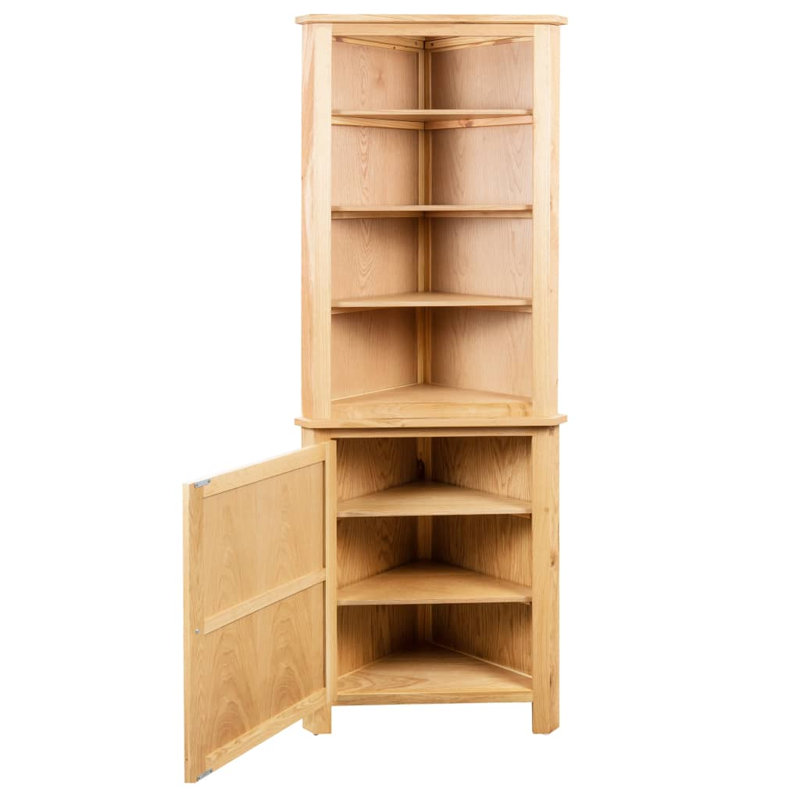Armoire de coin en bois massif chêne massif, Brun