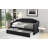 Upholstered Twin Daybed with Pull-Out Trundle Bed Frame, Guest-Ready Sleeper, Black