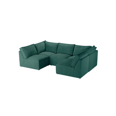 Beadie 5-Piece Corduroy Cord Corner Sofa 