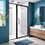 46.5" - 48" W × 72" H Semi-Frameless Folding Shower Door With 1/4" Tempered Safety Glass