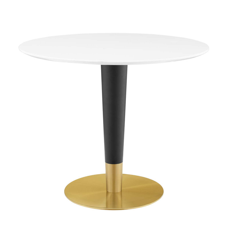 Table de salle à manger Zinque, 29.5", Blanc, l 35,5 po x L 35,5 po pi