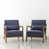 Structure noyer / coussin bleu marine est en rupture de stock