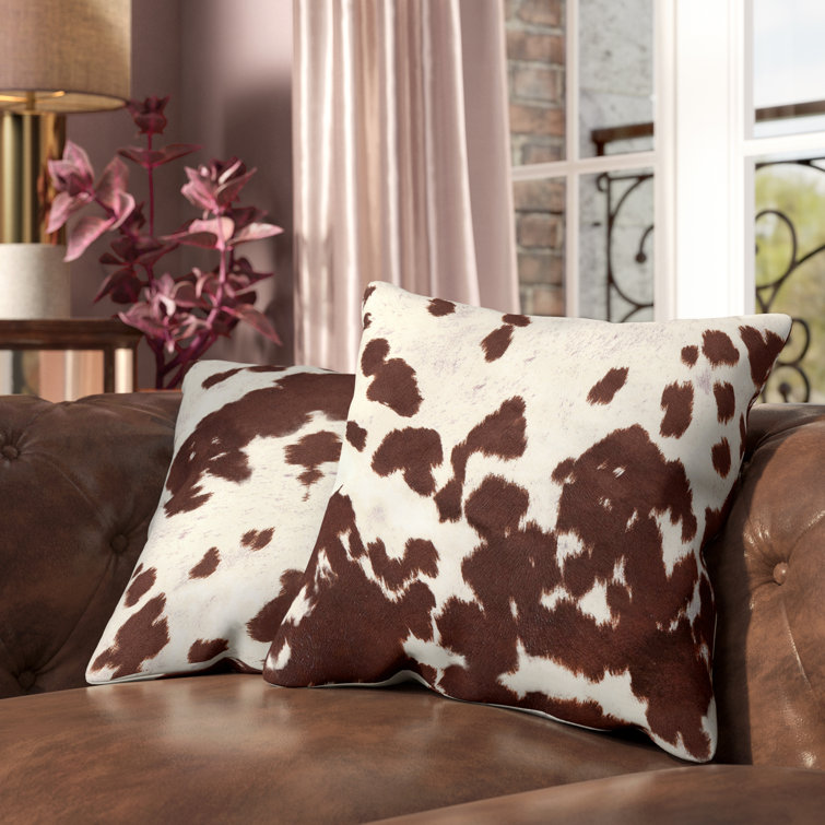 Cow Hide Print Throw Pillow