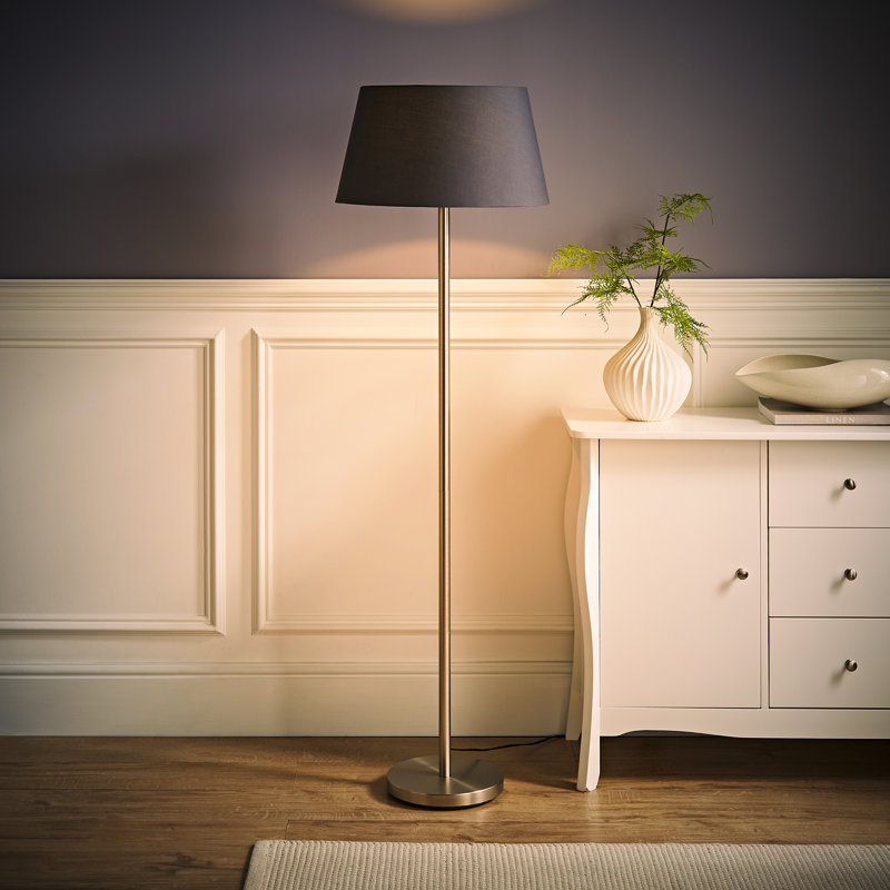 Bekbele 158cm Traditional Floor Lamp, Grey, No, Chrome