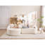Canapé modulaire en forme de L Boneless avec méridienne incurvée, canapé modulaire en chenille blanche, mousse à haute densité 30D, canapé-lit modulaire minimaliste pour le salon.