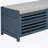 Distressed Shutter Storage Bench With Acacia Veneer For Retro Charm For Living Room, Entryway (Navy)-508196226