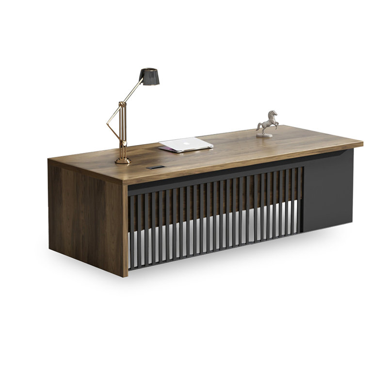 Walnut Rectangular Solid Wood Writing desk, 29.53"H*78.74"W*35.43"D