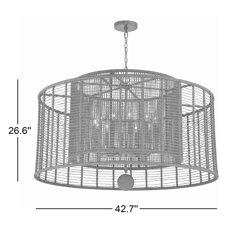 12 - Light Dimmable Drum Chandelier