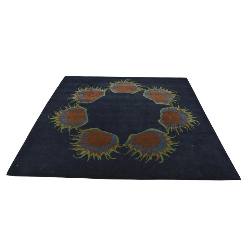 Tapis carré bleu marine Otto