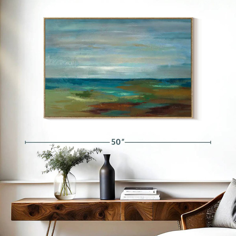 Wispy Clouds, Cadre flottant en bois naturel, 40 po x 27 po