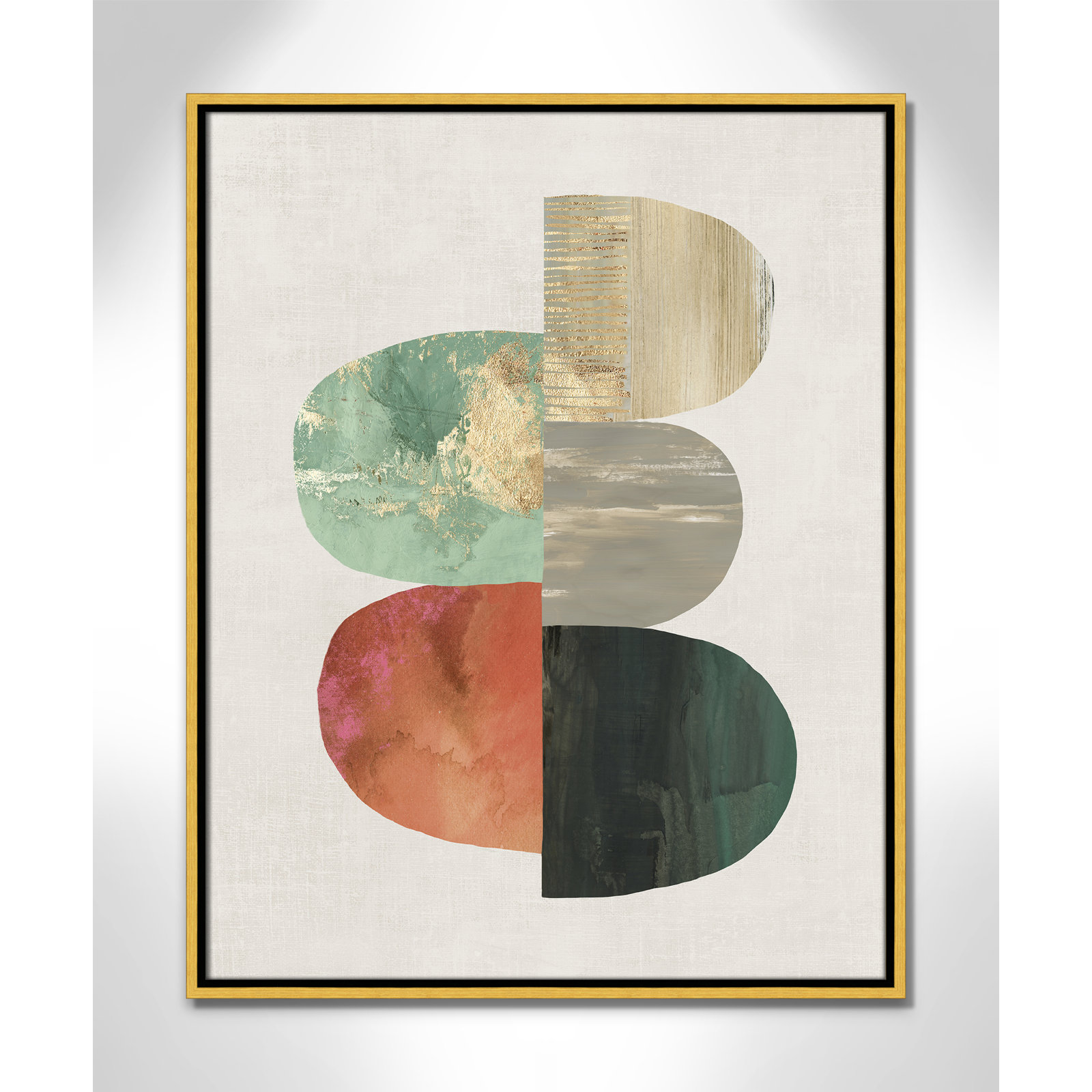 Evolving Energy I - Painting Print, Picture Framed Canvas, 29.5" H x 23.5" W, Gold