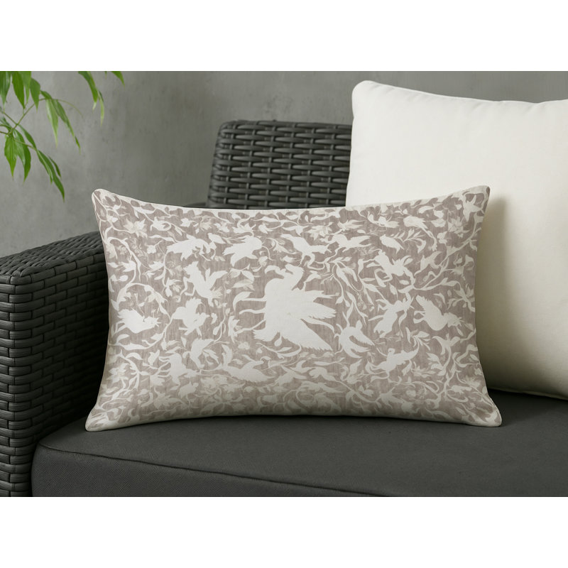 Coussin décoratif intérieur / extérieur gris Modern Modern, Rectangle H 18 po x l 25 po, Gris abstrait 85