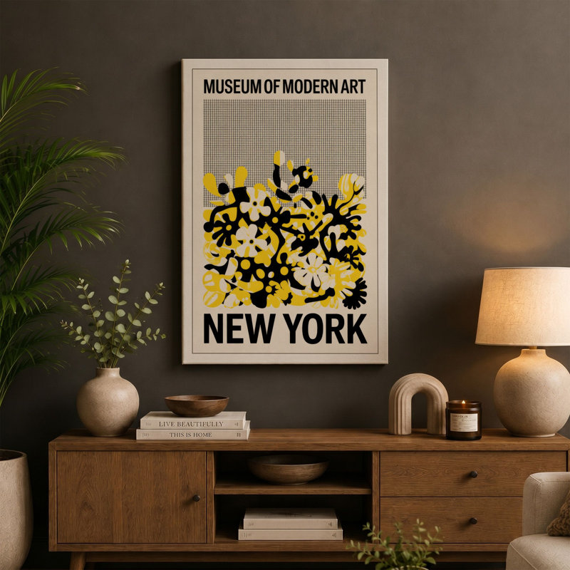 Museum Modern Art Retro - Wrapped Canvas, 24x16 - 61.0 x 40.6 cm, Terracotta Border
