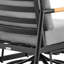 Fauteuil oscillant d'extérieur noir en aluminium et en bois noir avec coussins gris, pivotant à 360 degrés, glissant pour un confort optimal, résistant aux intempéries, à la rouille, sans assemblage, cadre facile à nettoyer entièrement assemblé,