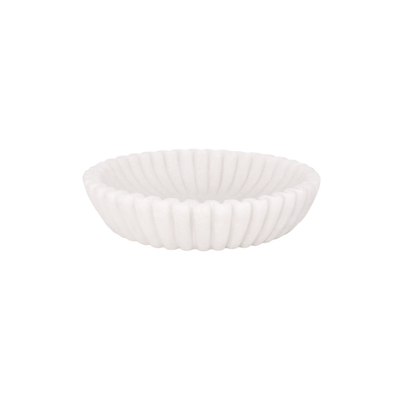 Bol en polyrésine blanc, H 3 po x l 14,5 po x P 14,5 po