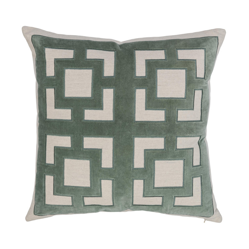 Corbin Pillow Cover & Insert, Square 22", Green