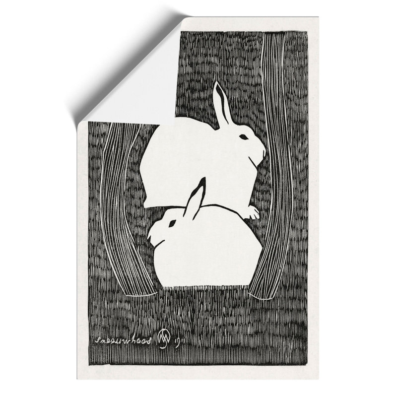 Two Snow Hares by Samuel de Mesquita - Frameless Print, 42cm H x 30cm W x 0.1cm D