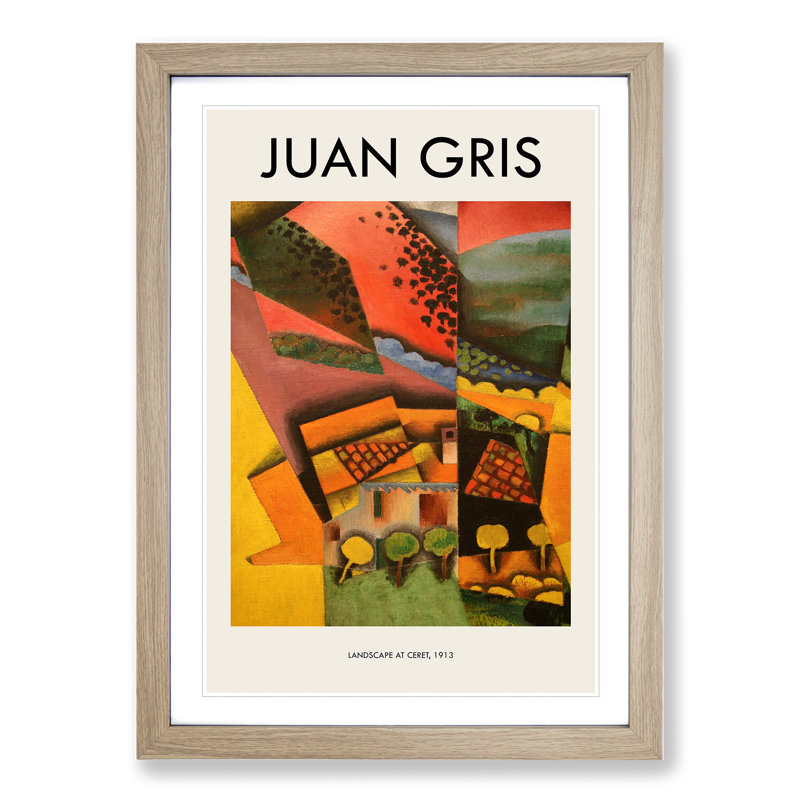 Landscape by Juan Gris - Picture Frame Art Prints, 48cm H x 36cm W x 2cm D, Oak Framed