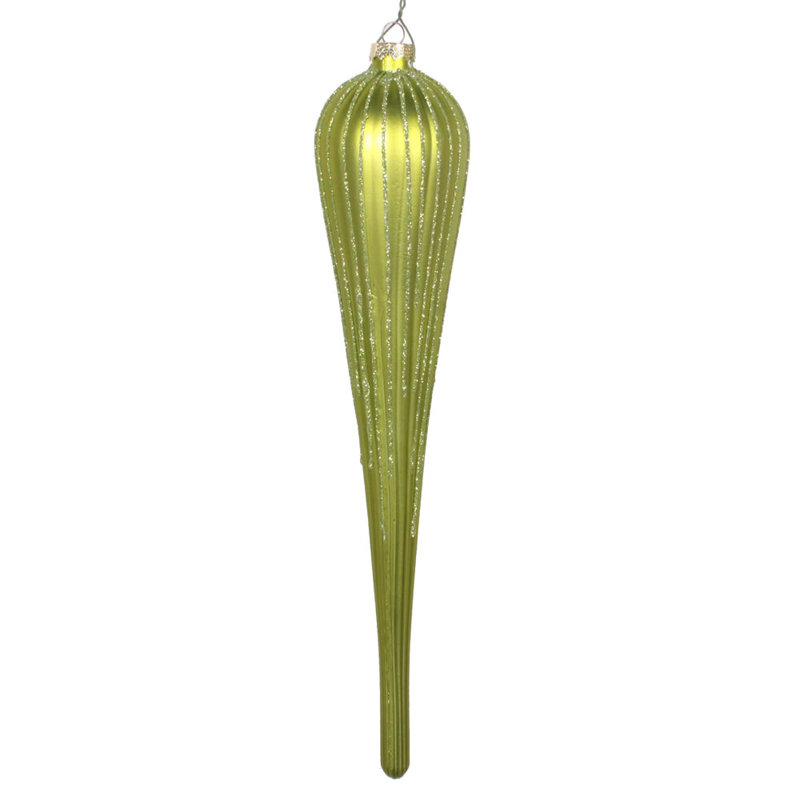 Ornement de Noël mat à paillettes, Lime