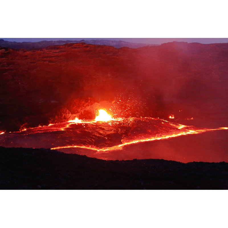 Levata Burning Lava Lake - Wrapped Canvas Print, 51cm H x 76cm W x 3.8cm D