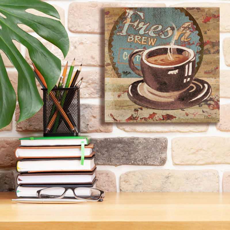 «Coffee Brew Sign I» par Paul Brent, art mural sur toile, 26 po x 26 po, H 12 po x l 12 po x P 0,75 po