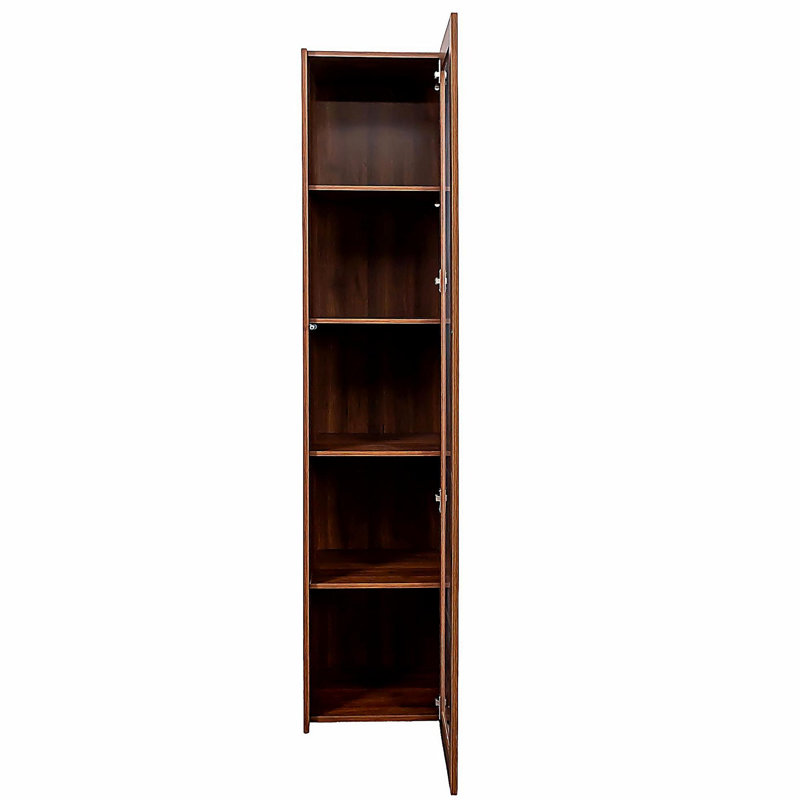 Display Cabinet with transparent acrylic plate Doors, Curio Storage Cabinet with 5 Shelves, Bookcase with LED Lights