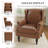Duward Upholstered Brown Faux Leather Wingback Accent Chair with Nailhead Trim-111234190