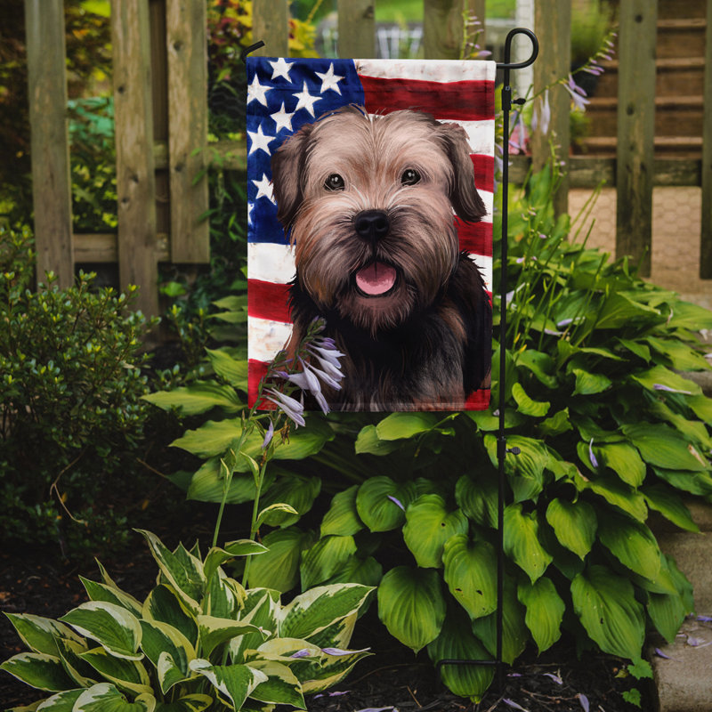 Polyester à 2 côtés 15 x 11 po drapeau de jardin, Border Terrier