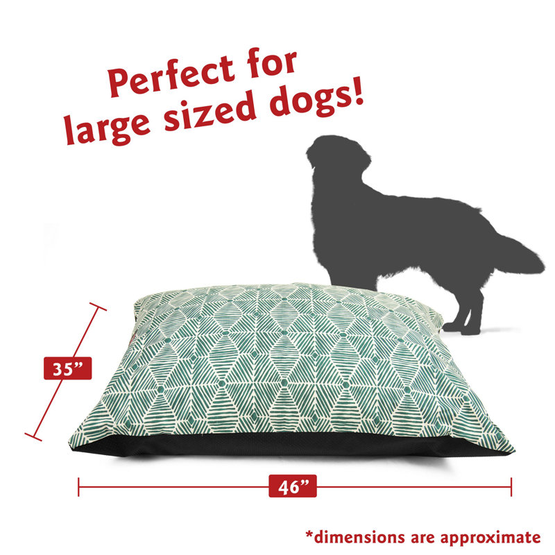 Coussin Charlie, Émeraude, Grand (l 46 po x P 35 po x H 4 po)