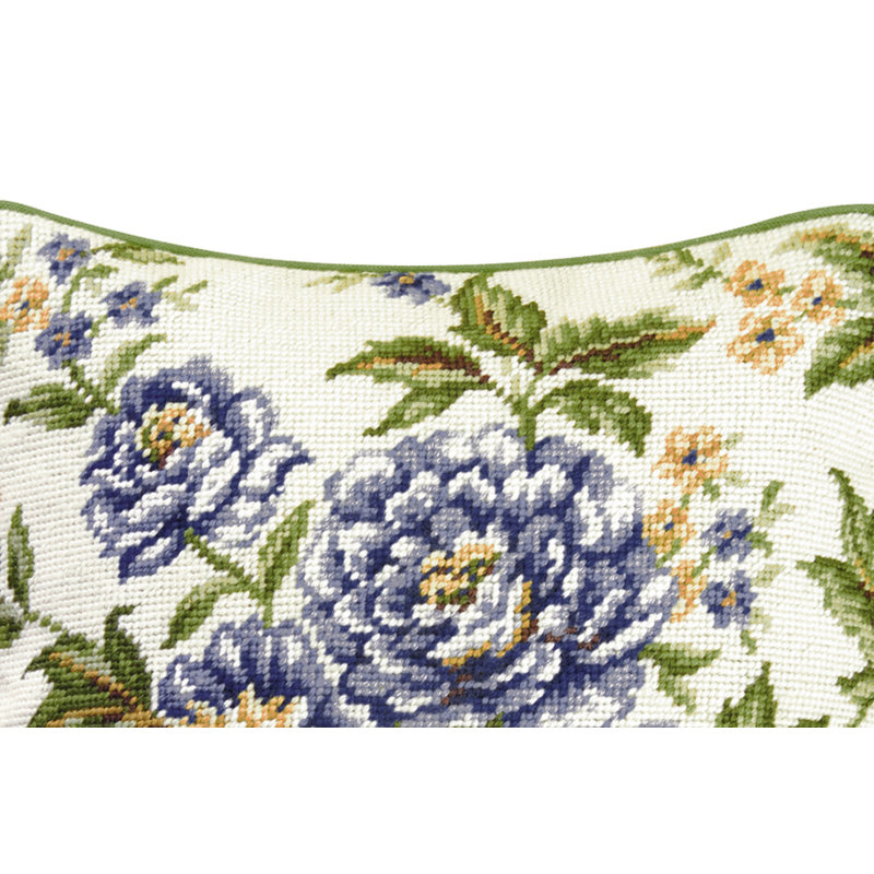 Blue Brianna Needlepoint Pillow