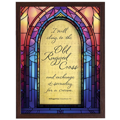 Framed Wall Art Old Rugged Cross 12X16