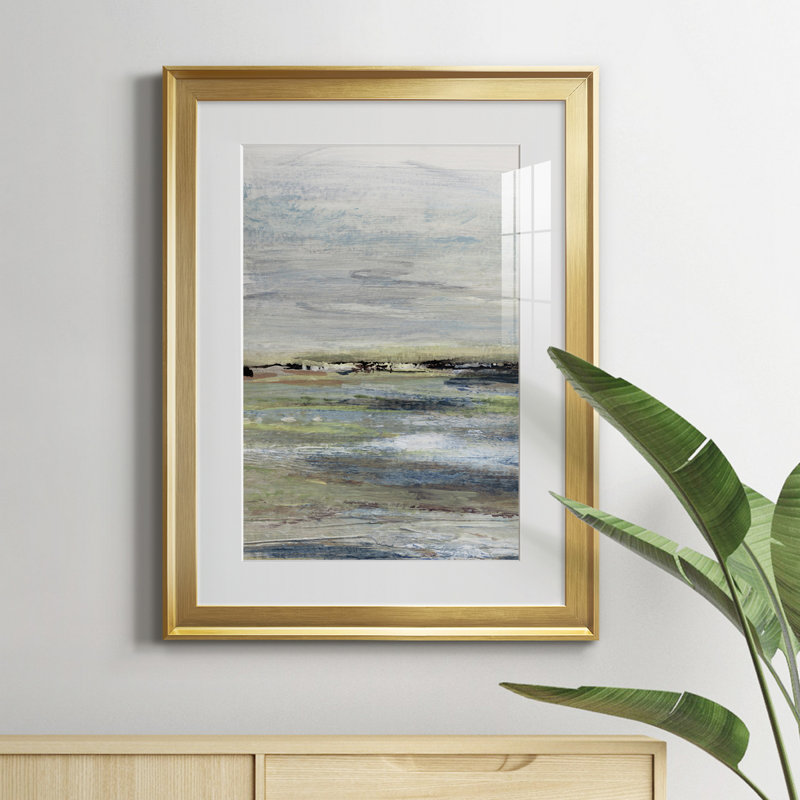 Wetlands I - peinture encadrée, H 22,5 po x l 30,5 po x P 1,5 po, Or