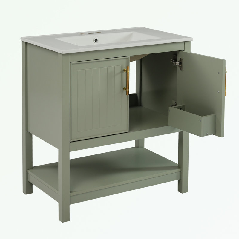 Rangement pour salle de bain Hinami, Vert
