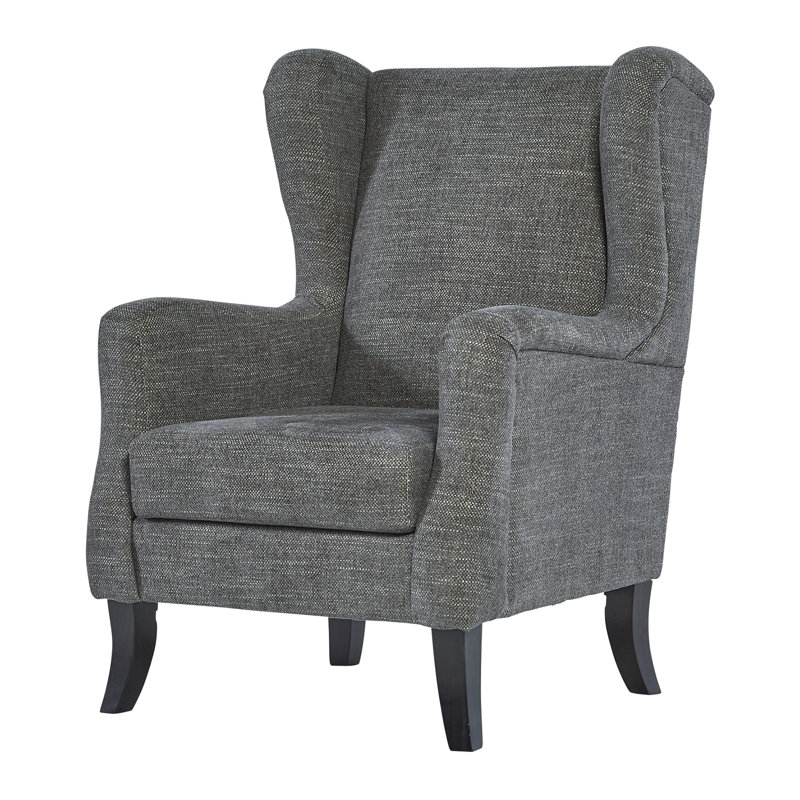Fauteuil à oreilles en polyester 11400, Mélange de polyester gris