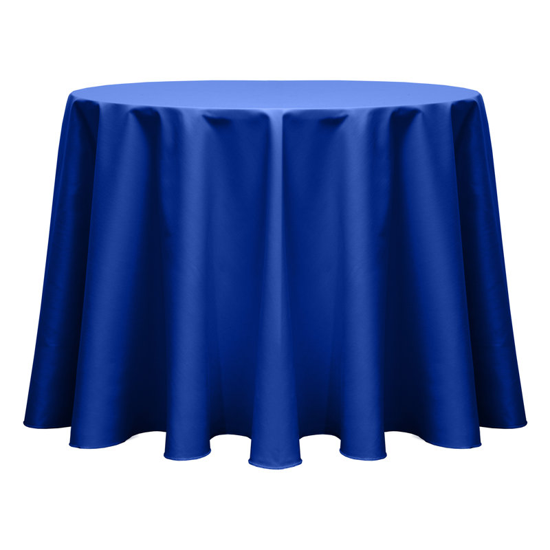 Cotton Twill Round Tablecloth, 3, 102" L x 102" W, Royal